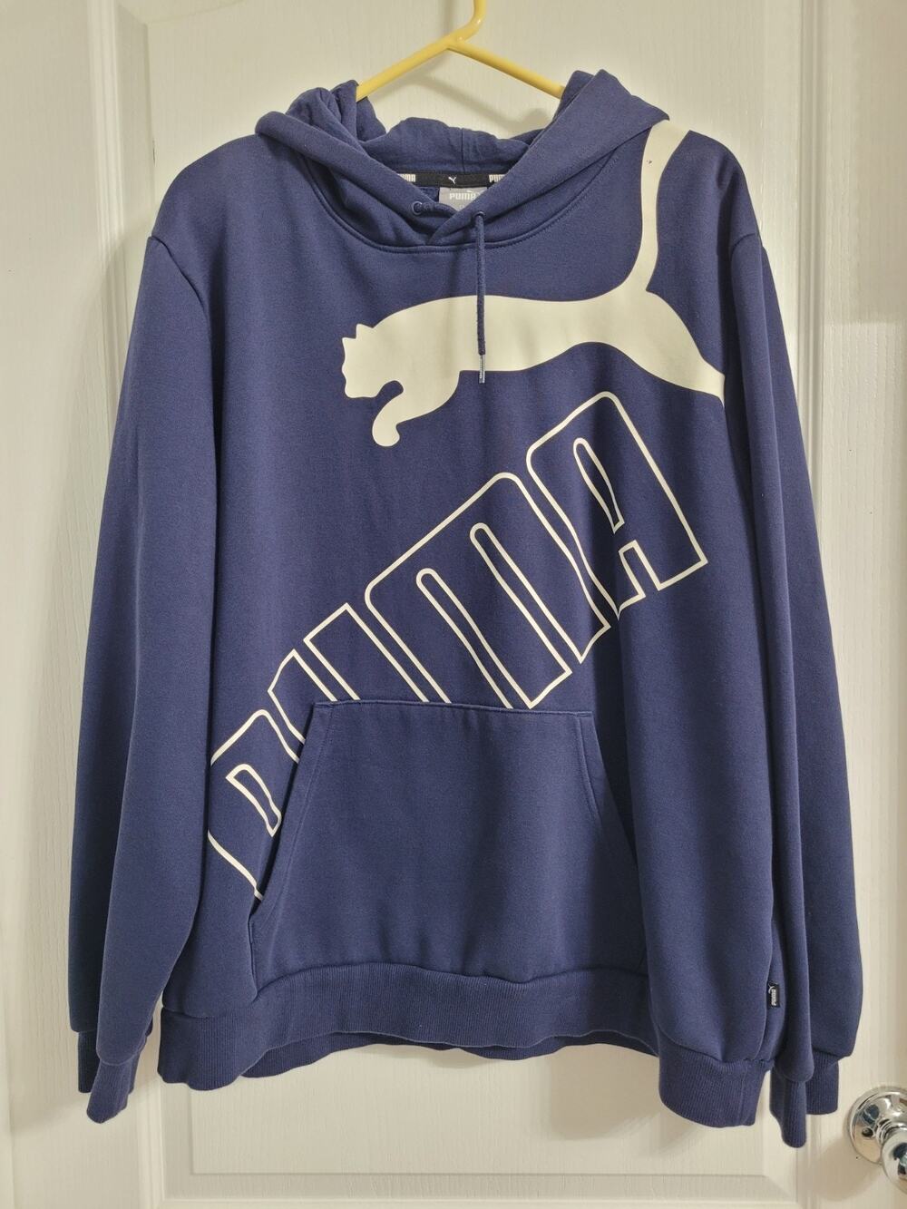 Puma Big Logo Hoodie Mens XXL Navy Pullover Sweatshirt. B3